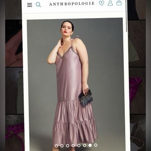 Dhruv Kapoor Anthropologie Lilac Plus Size Tiered V Neck Dress NWT